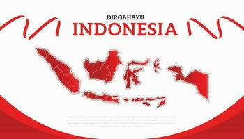 indonesio independencia día agosto 17, mapa de Indonesia, enviar modelo Indonesia independencia día bandera modelo - ilustración mapa de indonesio territorio con muchos islas vector