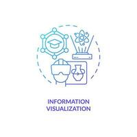 Thin line gradient icon representing information visualization, isolated vector illustration, innovation in education.