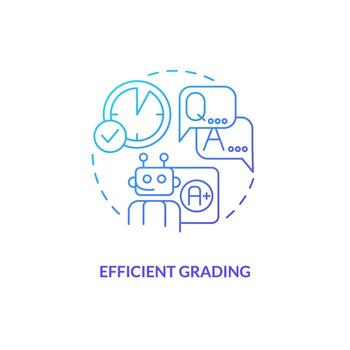 Delgado línea degradado icono representando eficiente calificación en ai educación, aislado vector ilustración, innovación en educación.