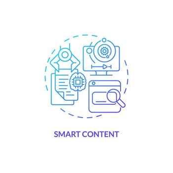 Thin line gradient icon representing smart content, isolated vector illustration of innovation in education.