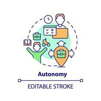 Autonomy concept icon. Work life balance. Decision making. Freedom to choose. Work remotely. Self management abstract idea thin line illustration. Isolated outline drawing. Editable stroke vector