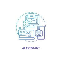 Thin line gradient icon representing Ai assistant, isolated vector illustration, innovation in education.