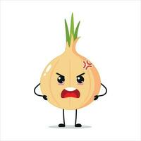 Single Angry Onion Vector Illustration Character