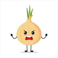 Angry Onion Stand Alone Vector Illustration Character