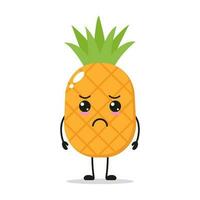 soltero en pie triste piña Fruta vector ilustración