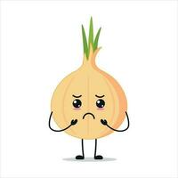 Sad Onion Stand Alone Vector Illustration Character