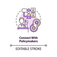 Connect with policymakers concept icon. Social media strategy for advocacy abstract idea thin line illustration. Isolated outline drawing. Editable stroke vector