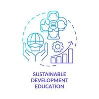 Sustainable development education blue gradient concept icon. Social justice. Equitable society abstract idea thin line illustration. Isolated outline drawing vector