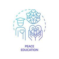 Peace education blue gradient concept icon. Global community. Living together peacefully. Peacebuilding abstract idea thin line illustration. Isolated outline drawing vector