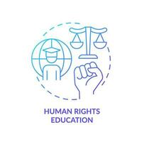 Human rights education blue gradient concept icon. Democratic citizenship. Global citizen. GCED pedagogy abstract idea thin line illustration. Isolated outline drawing vector