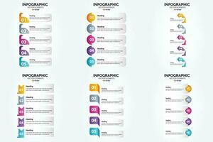 ilustración vectorial infografía conjunto de diseño plano para folleto publicitario y revista vector