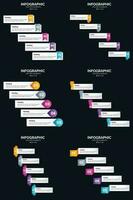 Vector 6 Infographics Pack Presentation slide template 5 Steps cycle diagrams and timelines