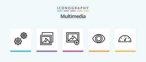 Multimedia Line 5 Icon Pack Including . dash. performance. Creative Icons Design vector
