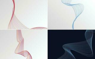 Collection of geometric minimal lines pattern set vector