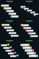 plantilla de diapositiva de presentación del paquete de infografías vectoriales 6 diagramas de ciclo de 5 pasos y líneas de tiempo vector