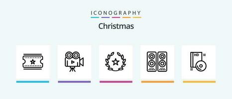 Christmas Line 5 Icon Pack Including cookie. santa. stick. hat. santa. Creative Icons Design vector