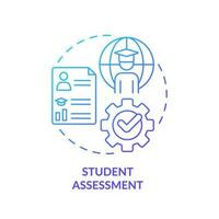 Student assessment blue gradient concept icon. Education for global citizenship. Effective teaching abstract idea thin line illustration. Isolated outline drawing vector