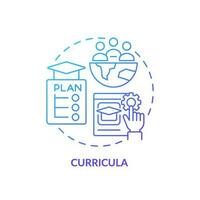 Curricula blue gradient concept icon. Education for sustainable development. Classroom strategy abstract idea thin line illustration. Isolated outline drawing vector