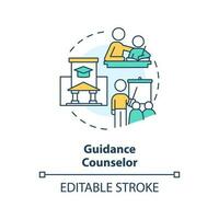 Guidance counselor concept icon. Help for students. Career in advocacy abstract idea thin line illustration. Isolated outline drawing. Editable stroke vector