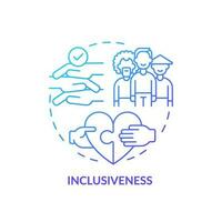 Inclusiveness blue gradient concept icon. Global citizenship education theme. Social integration abstract idea thin line illustration. Isolated outline drawing vector