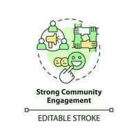 Strong community engagement concept icon. Effective advocate trait abstract idea thin line illustration. Isolated outline drawing. Editable stroke vector