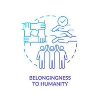 Belongingness to humanity blue gradient concept icon. Global community. Common experience. GCED aim abstract idea thin line illustration. Isolated outline drawing vector