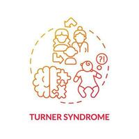 Turner syndrome red gradient concept icon. Affects only women. Hered gradientitary disease abstract idea thin line illustration. Isolated outline drawing vector