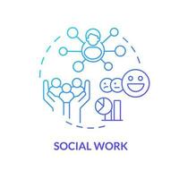 Social work blue gradient concept icon. Members relationship. Emotional bond. Genograms usage abstract idea thin line illustration. Isolated outline drawing vector