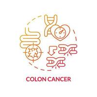 Colon cancer red gradient concept icon. Oncology. Family health history and chronic diseases abstract idea thin line illustration. Isolated outline drawing vector