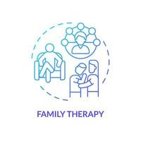 Family therapy blue gradient concept icon. Counseling and psychotherapy. Attachments. Genograms usage abstract idea thin line illustration. Isolated outline drawing vector