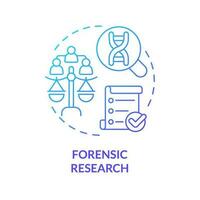 Forensic research blue gradient concept icon. Investigation. Genealogical research motivation abstract idea thin line illustration. Isolated outline drawing vector