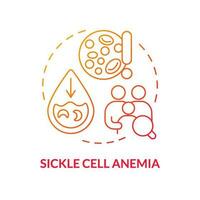 Sickle cell anemia red gradient concept icon. Genetic blood disorder. Hered gradientitary disease abstract idea thin line illustration. Isolated outline drawing vector