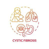 Cystic fibrosis red gradient concept icon. Respiratory and digestive systems. Hered gradientitary disease abstract idea thin line illustration. Isolated outline drawing vector