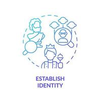 Establish identity blue gradient concept icon. Social status. Genealogical research motivation abstract idea thin line illustration. Isolated outline drawing vector