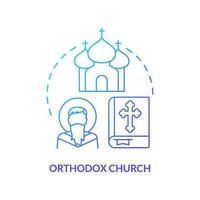 Orthodox church blue gradient concept icon. Religious culture traditions. Christian confession type abstract idea thin line illustration. Isolated outline drawing vector