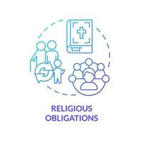 Religious obligations blue gradient concept icon. Traditions. Genealogical research motivation abstract idea thin line illustration. Isolated outline drawing vector