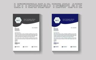 Minimal Corporate Letterhead template design with geometric shapes. Vector graphic design.