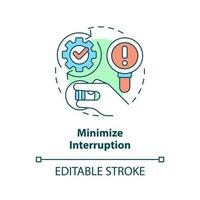 Minimize interruption concept icon. Continuous work. Disaster recovery plan benefit abstract idea thin line illustration. Isolated outline drawing. Editable stroke vector