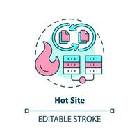 Hot site concept icon. Up-to-date backups. Type of disaster recovery abstract idea thin line illustration. Isolated outline drawing. Editable stroke vector