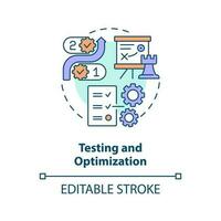 Testing and optimization concept icon. Effective disaster recovery plan abstract idea thin line illustration. Isolated outline drawing. Editable stroke vector