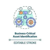 Business-critical asset identification concept icon. Effective disaster recovery plan abstract idea thin line illustration. Isolated outline drawing. Editable stroke vector