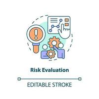 Risk evaluation concept icon. Potential hazard. Effective disaster recovery plan abstract idea thin line illustration. Isolated outline drawing. Editable stroke vector