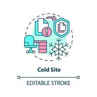 Cold site concept icon. Basic infrastructure. Type of disaster recovery abstract idea thin line illustration. Isolated outline drawing. Editable stroke vector