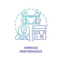 Improve performance blue gradient concept icon. Create competitions. Gamification in workplace abstract idea thin line illustration. Isolated outline drawing vector