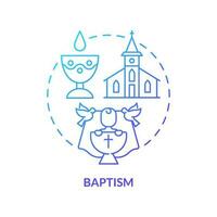 Baptism blue gradient concept icon. Sacrament of spiritual initiation. Church ritual. Religious practice abstract idea thin line illustration. Isolated outline drawing vector