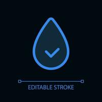 Hydration pixel perfect glassmorphism ui icon for dark theme. Stay hydrated. Color filled line element with transparency. Isolated vector pictogram for night mode. Editable stroked