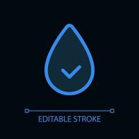 Hydration pixel perfect glassmorphism ui icon for dark theme. Stay hydrated. Color filled line element with transparency. Isolated vector pictogram for night mode. Editable stroked