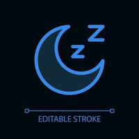 Sleep pixel perfect glassmorphism ui icon for dark theme. Sleeping mode. Muted. Color filled line element with transparency. Isolated vector pictogram for night mode. Editable stroked