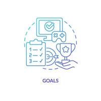 Goals blue gradient concept icon. Complete task for reward. Game mechanics in gamification abstract idea thin line illustration. Isolated outline drawing vector