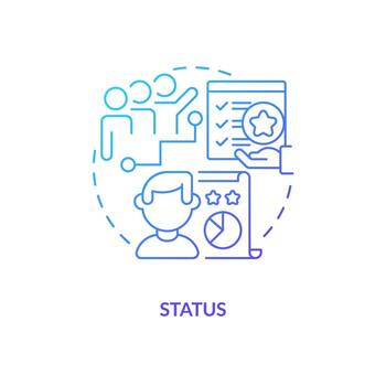 Status blue gradient concept icon. Competitive activities encourage. Game mechanics in gamification abstract idea thin line illustration. Isolated outline drawing vector